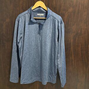 Greg Norman XL Long Sleeve 1/4 Zip Pullover Golf Shirt Blue Shark Logo